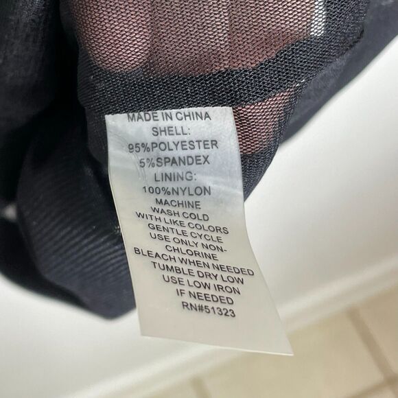 Chaus Black White Abstract Print Belted Midi Dress Size L Women's - Picture 6 of 9